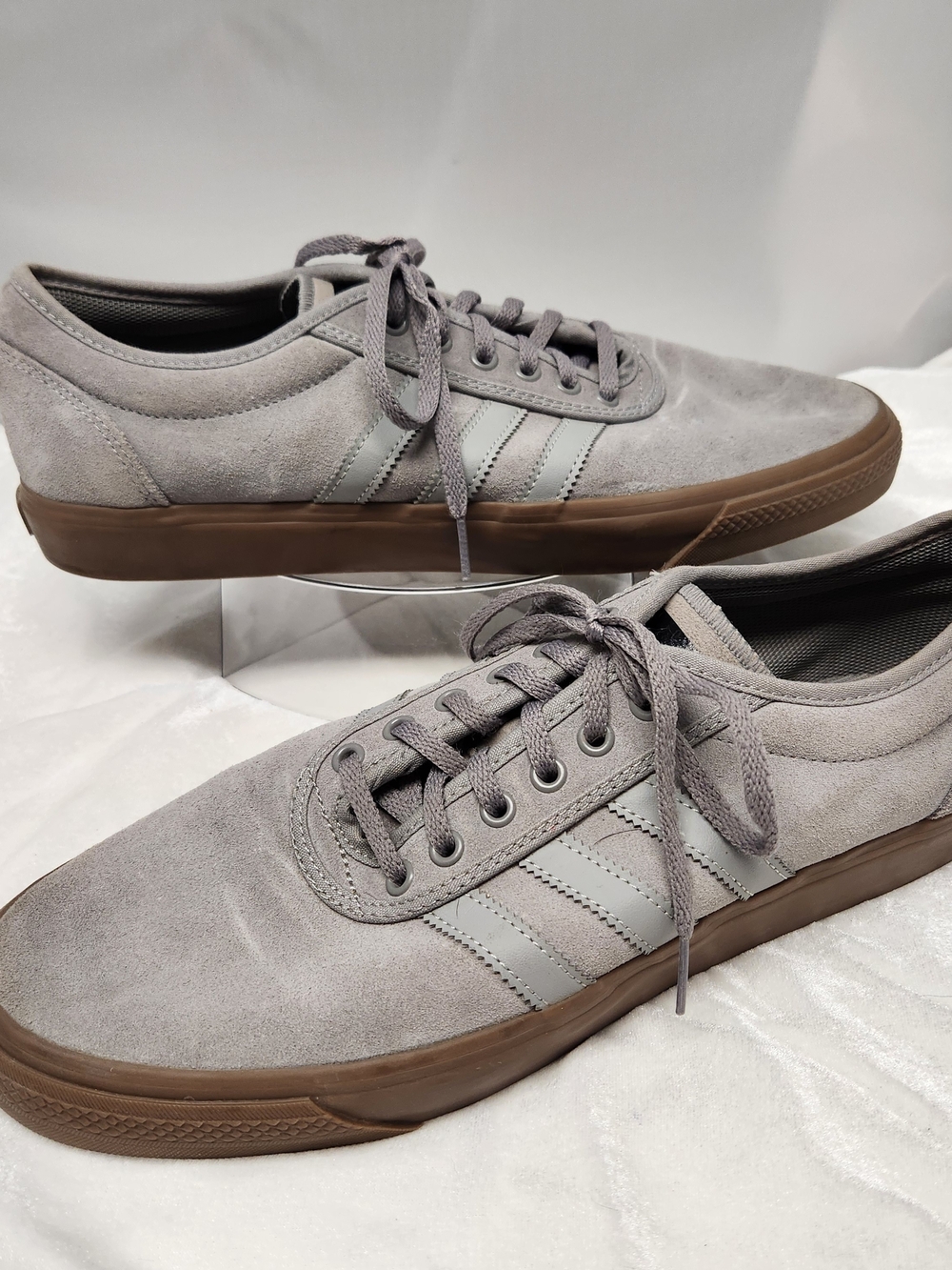adidas Men's Grey Suede Sneakers with Brown Gum Sole